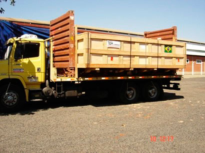 Caixa de madeira fumigada para exportação
